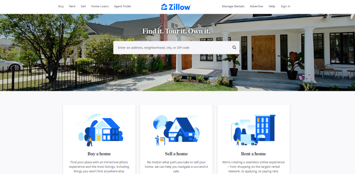 Zillow website