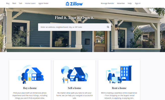 Zillow website