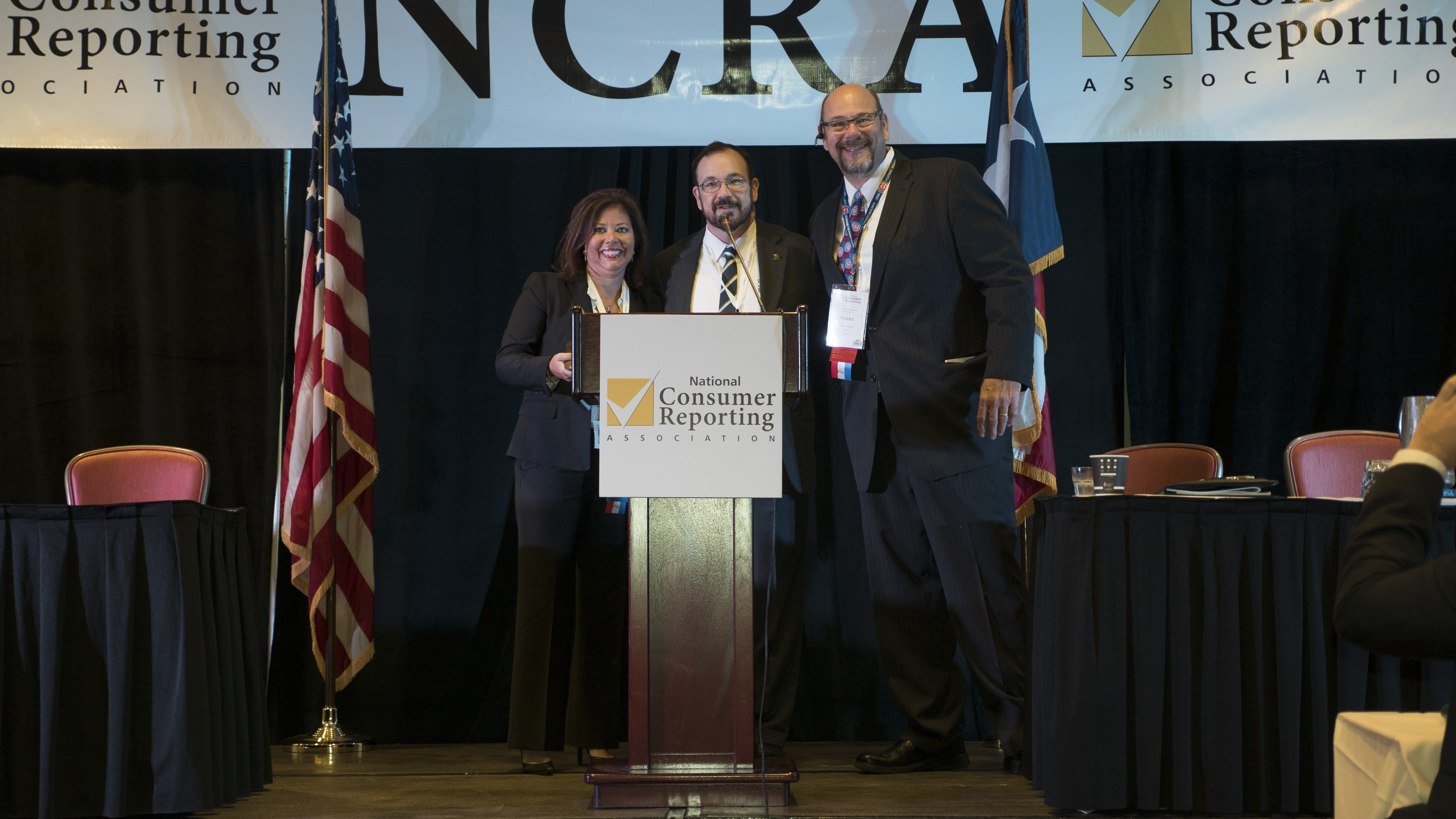 NCRA Incoming President Julie Wink, Past President Bill Bower and Executive Director Terry Clemans