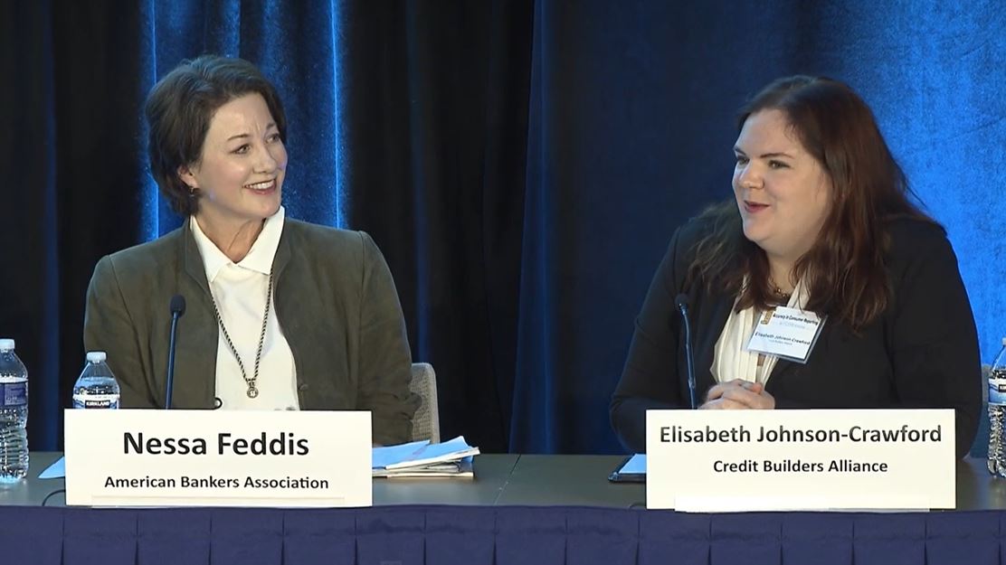 Nessa Feddis of the American Bankers Association and Elisabeth Johnson-Crawford from Credit Builders Alliance share their thoughts on compliance