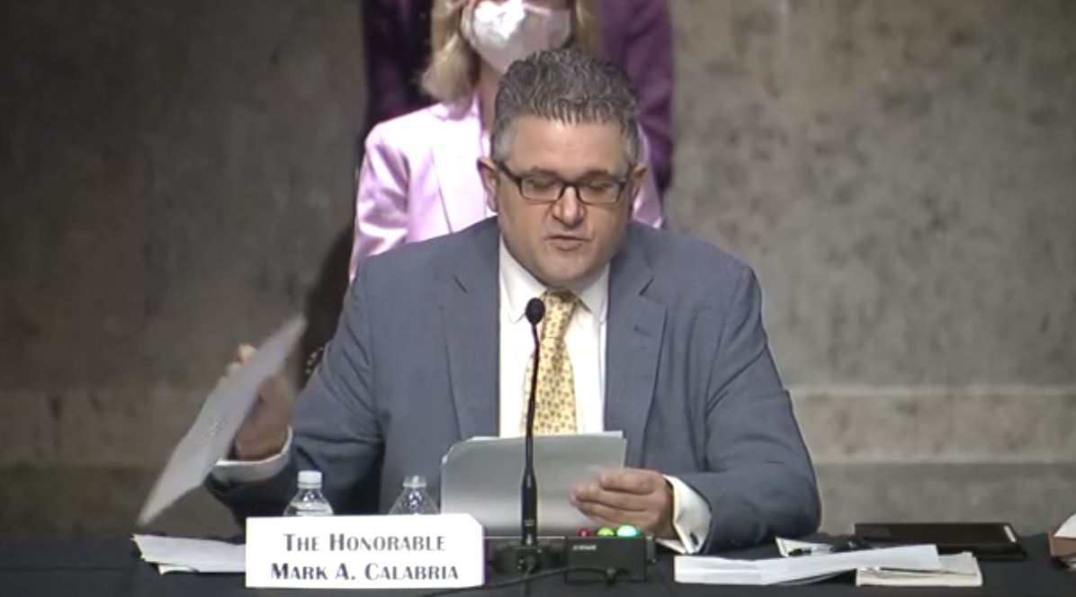 Federal Housing Finance Agency Director Mark Calabria speaks during the Senate Banking Committee Hearing "Oversight of Housing Regulators" (credit: https://www.banking.senate.gov/hearings/oversight-of-housing-regulators)