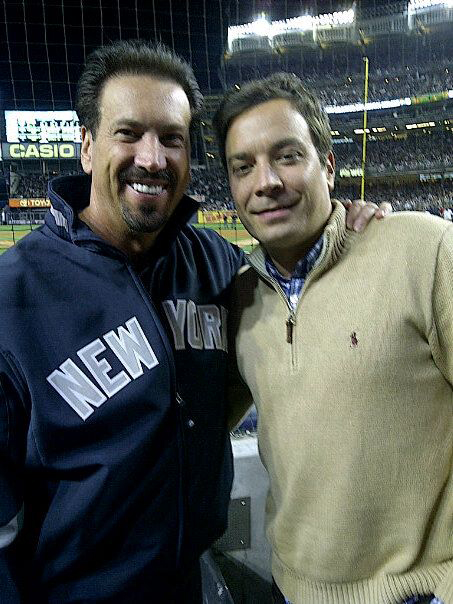 Barry Habib pauses for a photo with Jimmy Fallon at Yankee Stadium