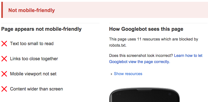Google Mobile-Friendly Sites