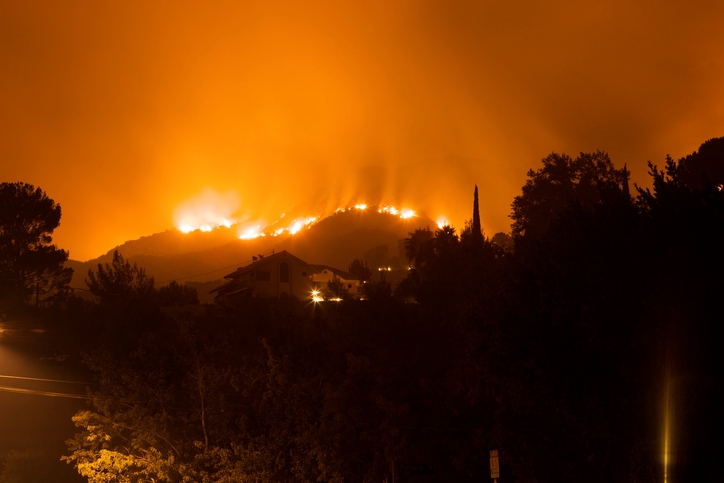 California and Texas leads the nation with the greatest threat to residential property damage due to wildfire damage, according to new data from CoreLogic