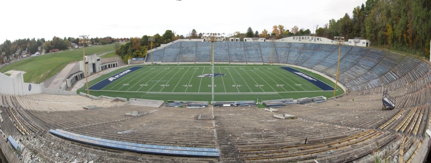 A 35,000-seat Ohio stadium that once hosted concerts by music legends is now the subject of a foreclosure