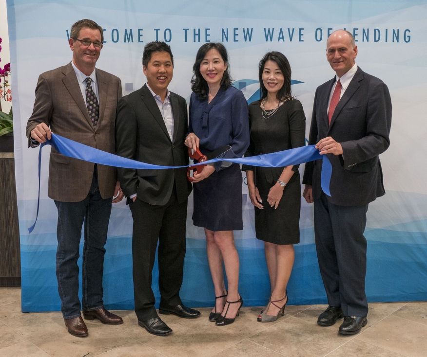 Fannie Mae Chief Economist Doug Duncan, JMAC Lending CFO Anthony Pham, JMAC Lending Founder and President Christina Pham, JMAC Lending Founder and EVP, Operations Mai Nguyen, Mortgage Industry Commentator Rob Chrisman during the opening of JMAC’s new HQ
