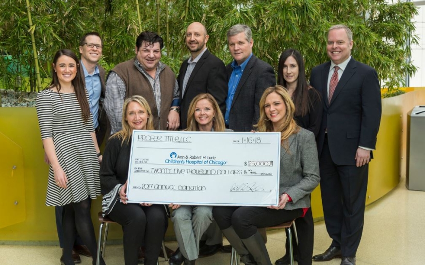 Palatine, Ill.-based Proper Title LLC has announced as part of its Proper Giving program, a $25,000 donation to Ann & Robert H. Lurie Children’s Hospital of Chicago