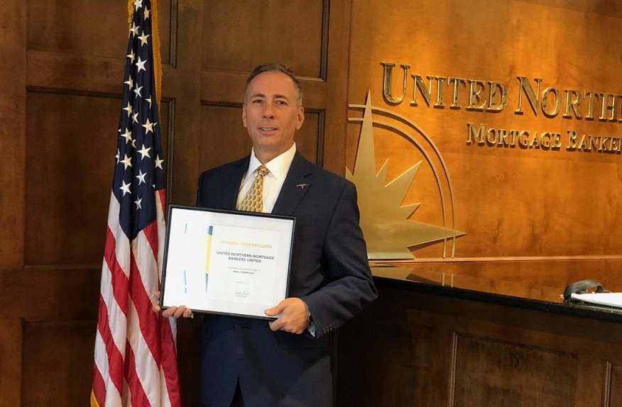 United Northern Mortgage Bankers has been awarded a Top Long Island Workplaces-2018 honor by Newsday