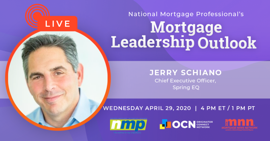 Headshot of Jerry Schiano and marketing for April 29 Mortgage Leadership Outlook