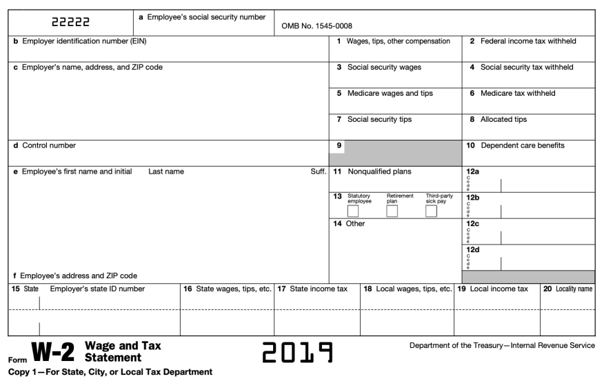 IRS W2 form