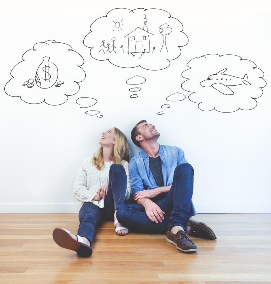 Man and woman thinking about expenses. Credit: iStock.com/courtneyk