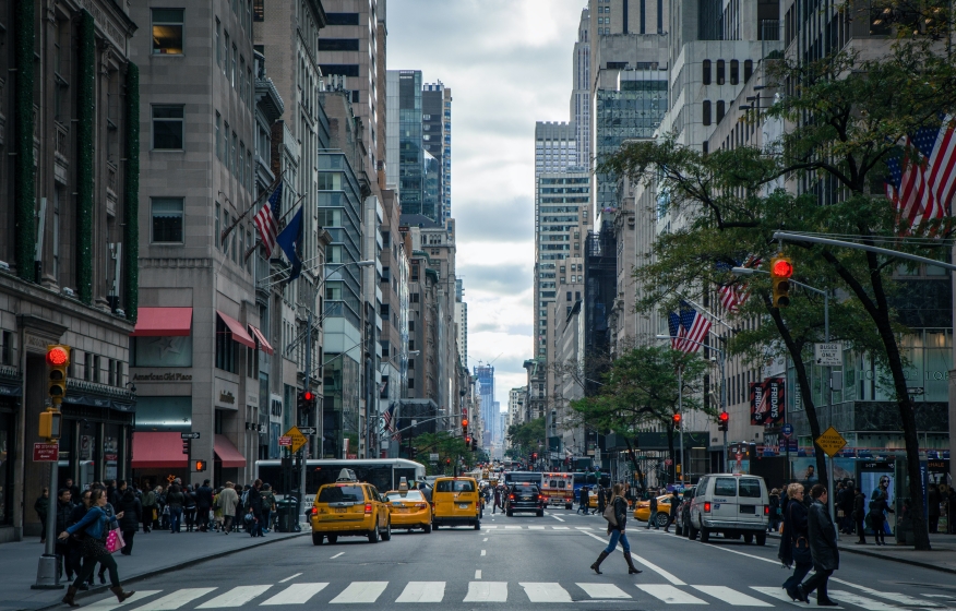 Busy street in NY.