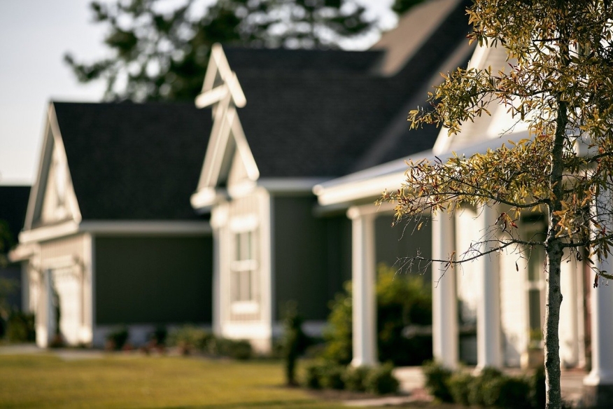 Artistic shot of homes.