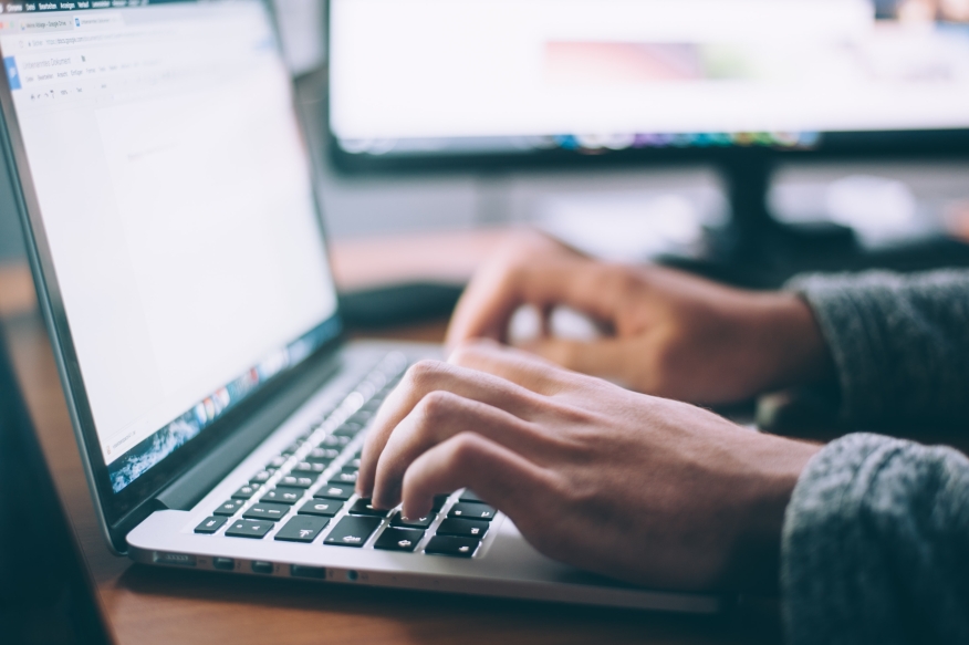 Person using a laptop.