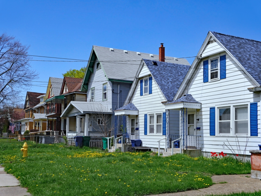 Neighborhood with lower-priced homes. PhotoCredit: iStock.com/peterspiro