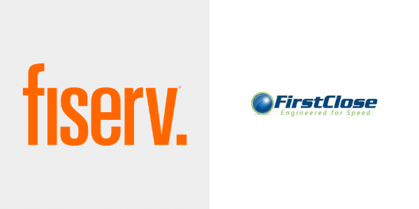 Fiserv and FirstClose logos.