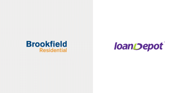 loanDepot and Brookfield Residential logos