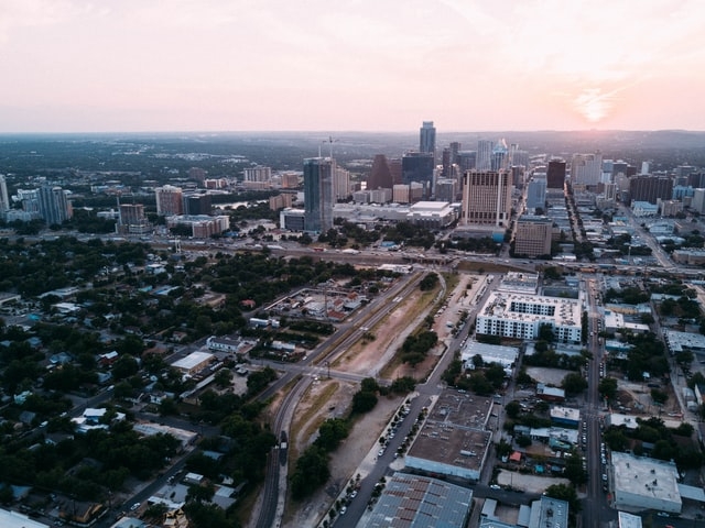 Aerial view of Austin, TX.