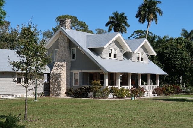 House with well-kept landscaping.