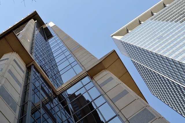 Photo of buildings in downtown Houston. 