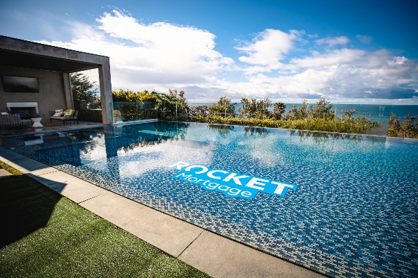 Photo of the pool at the Rocket Mortgage Draft House.