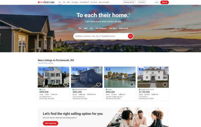 Realtor.com webpage