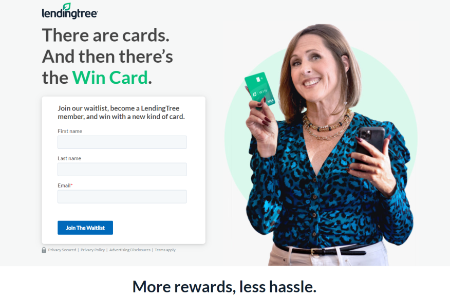 LendingTree Win Card