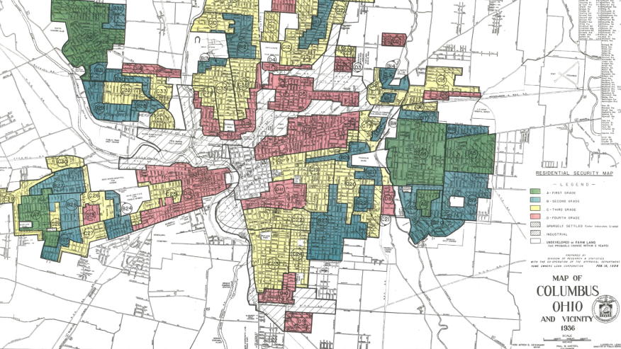 1936 Columbus Redlining Map 