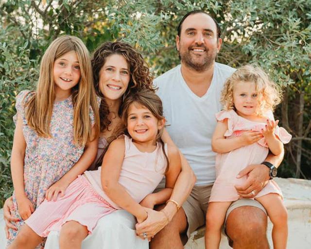 Shant Banosian and his wife and three young daughters.