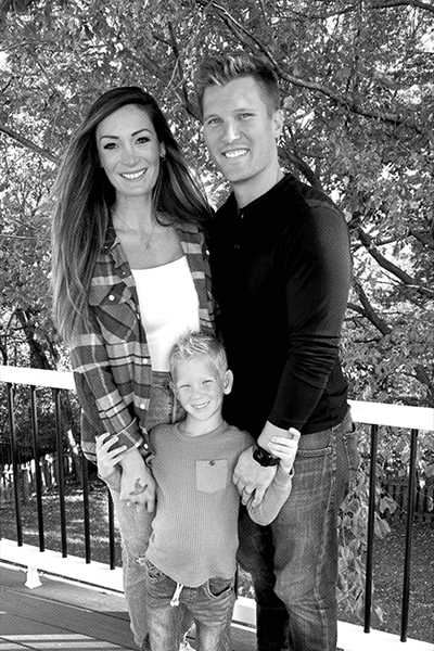Paige Ringkamp with husband and son
