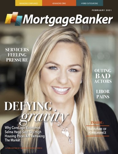 Selma Hepp on the cover of the February 2021 edition of Mortgage Banker Magazine
