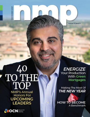 NMP Magazine December 2021 cover featuring the 40 under 40 mortgage professionals
