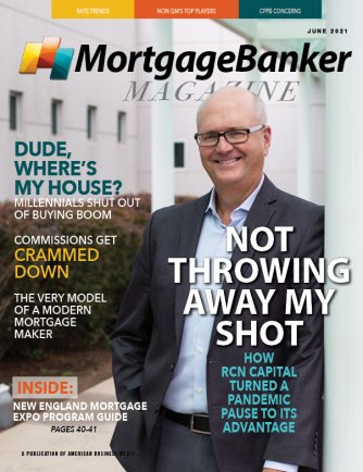 Jeff Tesch, CEO of RCN Capital, stands smiling on the cover of Mortgage Banker Magazine’s June 2021 issue.