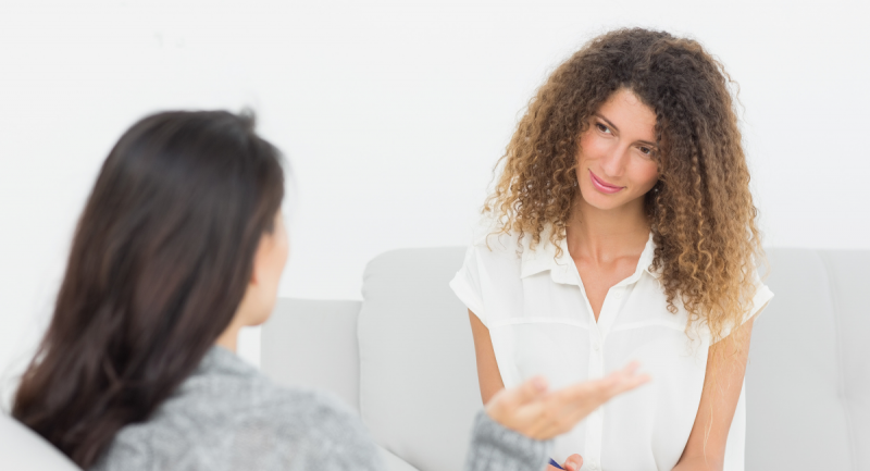 Two women having a conversation