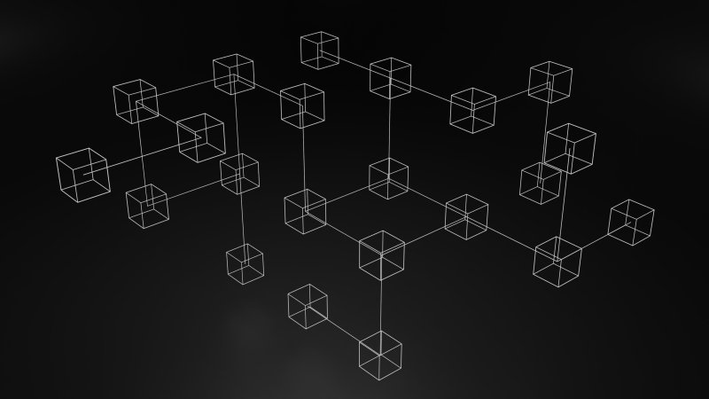 An illustration of connected blocks in a chain, blockchain