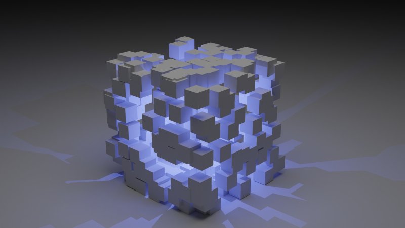 3d rendering of many small blocks
